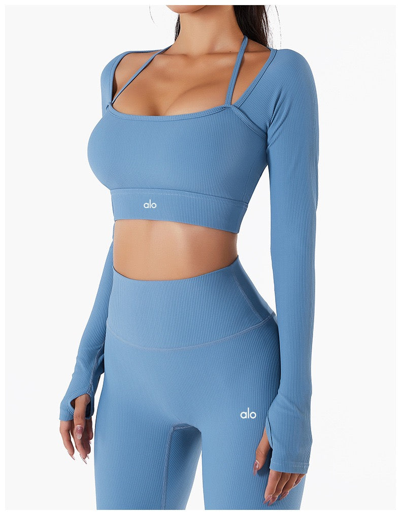 Nahtloses Sport-Set | Figurbetont & Atmungsaktiv | Crop-Top & Shorts