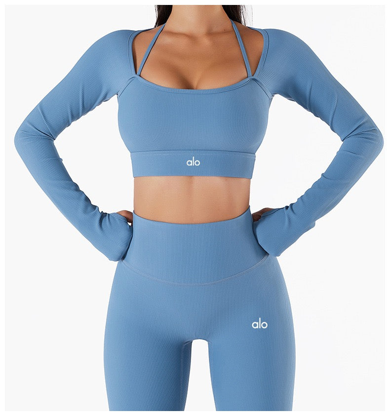 Nahtloses Sport-Set | Figurbetont & Atmungsaktiv | Crop-Top & Shorts