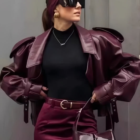 Cropped Lederjacke | Statement-Piece | Modern & Edgy