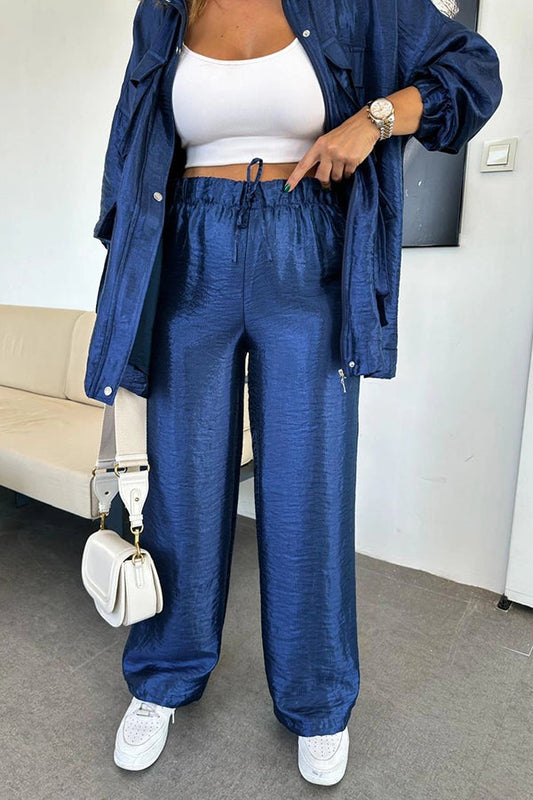 Dreiteiliges Set | Weite Hose & Bluse | Bequem & Stylisch